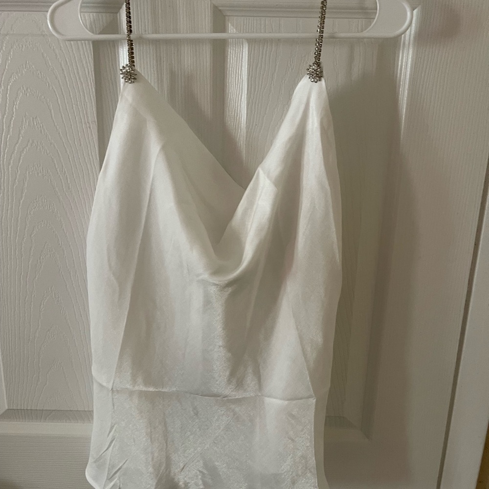 White open back shirt